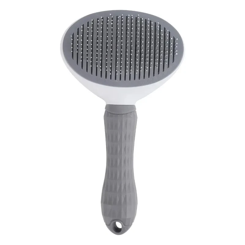 MiooBark Self-Cleaning Slicker Brush – Front Product View Front view of the MiooBark self-cleaning slicker brush for dog and cat grooming